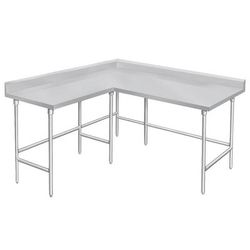 Advance Tabco KTMS-245 60" Corner Work Table - 24"D, 5" Backsplash, 14 ga 304 Series Stainless Steel