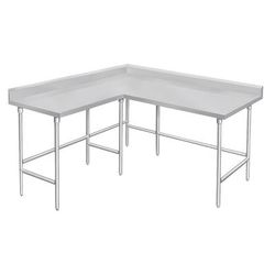 Advance Tabco KTMS-3012 L 144" Left Side Corner Work Table - 30"D, 5" Backsplash, 14 ga 304 Series Stainless Steel