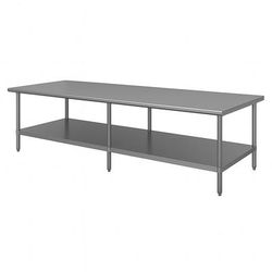 Advance Tabco MS-2412 144" 16 ga Work Table w/ Undershelf & 304 Series Stainless Steel Flat Top