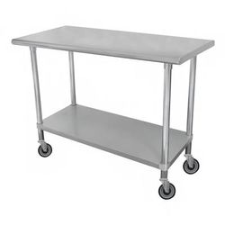 Advance Tabco MSLAG-366-X 72" 16 ga Work Table w/ Undershelf & 304 Series Stainless Steel Flat Top