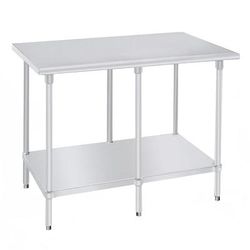 Advance Tabco SAG-2411 132" 16 ga Work Table w/ Undershelf & 430 Series Stainless Steel Flat Top