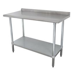 Advance Tabco SFLAG-240-X 30" 16 ga Work Table w/ Undershelf & 430 Series Stainless Steel Top, 1 1/2" Backsplash