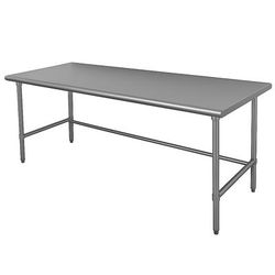 Advance Tabco TELAG-247-X 84" 16 ga Work Table w/ 430 Series Stainless Steel Flat Top, Stainless Steel, Adjustable Feet