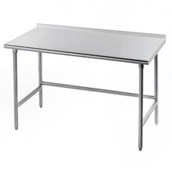 Advance Tabco TFAG-240 30" 16 ga Work Table w/ Open Base & 430 Series Stainless Top, 1 1/2" Backsplash, Stainless Steel