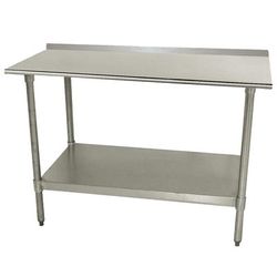 Advance Tabco TTF-305 60" 18 ga Work Table w/ Undershelf & 430 Series Stainless Steel Top, 1 1/2" Backsplash