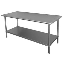 Advance Tabco VLG-245 60" 14 ga Work Table w/ Undershelf & 304 Series Stainless Steel Flat Top