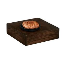 Cal-Mil 22420-3-112 Square Cube Riser - 12" x 12" x 3", Oak Wood, Dark, Brown