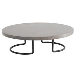 Cal-Mil 22434-3-110 12" Round Display Riser - 3 1/2"H, Gray Washed Oak/Wire Frame