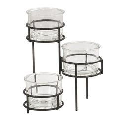 Cal-Mil 22604-32-13 Madison Rectangular 3 Compartment Condiment Jar Display - Clear/Black