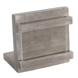 Cal-Mil 3483-23-110 Aspen Table Top Menu Card Holder - 4 1/4" x 4 1/4" x 2 1/2", Pine Wood, Gray Wash