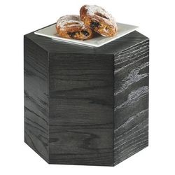 Cal-Mil 435-11-87 12" Hexagon Display Riser - 11"H, Oak, Black