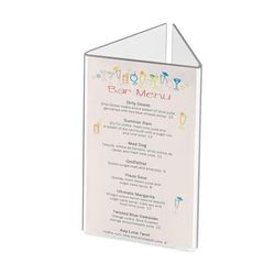 Cal-Mil 542 Classic Tabletop Menu Card Holder - 4 1/4" x 7 1/2", Acrylic, Clear