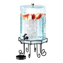 Cal-Mil 932-2 2 gal Beverage Dispenser w/ Ice Tube - Plastic Container, Black Base, Ice Chamber