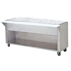 Advance Tabco CPU-3-BS 47 1/8" Cold Food Bar - 3 Pan Capacity, Floor Model, Stainless Steel, 3-Pan Capacity, Silver