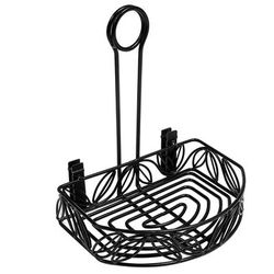 American Metalcraft CRL86 Half-Moon Condiment Caddy - Wrought Iron, Black