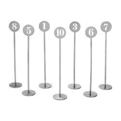 American Metalcraft NSC40 10" Number Stand w/ 31-40 Cards - Stainless Steel