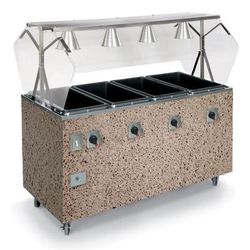 Vollrath 38738 60" Affordable Portable Cold Food Bar - 4 Pan Capacity, Floor Model, Granite, Gray
