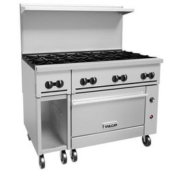 Vulcan 48C-8B NG 48" 8 Burner Commercial Gas Range w/ Convection Oven, Natural Gas, 8 Burners, Stainless Steel, Gas Type: NG