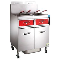 Vulcan 4VK65AF Commercial Gas Fryer - (4) 70 lb Vats, Floor Model, Natural Gas, Solid State Analog Controls, KleenScreen Filtration, Stainless Steel, Gas Type: NG