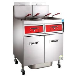 Vulcan 4VK85AF PowerFry5 Commercial Gas Fryer - (4) 90 lb Vats, Floor Model, Liquid Propane, Solid State Controls, KleenScreen Filtration, Stainless Steel, Gas Type: LP