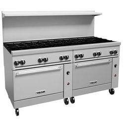 Vulcan 72CC-12B LP 72" 12 Burner Commercial Gas Range w/ 2 Convection Ovens, Liquid Propane, Stainless Steel, Gas Type: LP, 115 V