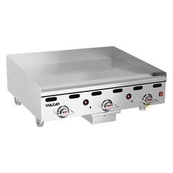 Vulcan 936RX-30 NG 36" Gas Commercial Griddle w/ Thermostatic Controls - 1" Steel Plate, Natural Gas, 81,000 BTU, Stainless Steel, Gas Type: NG