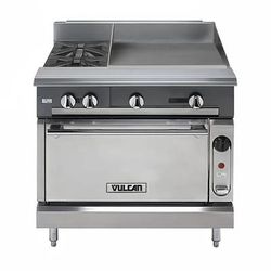 Vulcan V2BG24C NG 36" 2 Burner Commercial Gas Range w/ Griddle & Convection Oven, Natural Gas, Stainless Steel, Gas Type: NG