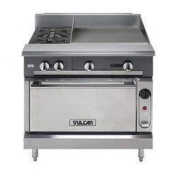 Vulcan V2BG8TC LP 36" 2 Burner Commercial Gas Range w/ Griddle & Convection Oven, Liquid Propane, Stainless Steel, Gas Type: LP