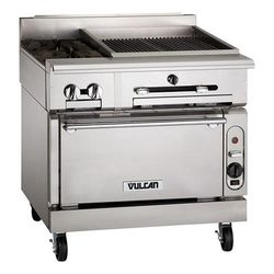 Vulcan VTC24B LP 24" Commercial Gas Range w/ Charbroiler & Storage Base, Liquid Propane, Stainless Steel, Gas Type: LP