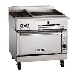 Vulcan VTC36S LP 36" Commercial Gas Range w/ Charbroiler & Standard Oven, Liquid Propane, Stainless Steel, Gas Type: LP