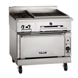 Vulcan VTC36S 36" Commercial Gas Range w/ Charbroiler & Standard Oven, Liquid Propane, Stainless Steel, Gas Type: LP