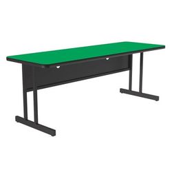 Correll CS2460-39-09-09 Rectangular Desk Height Work Station, 60"W x 24"D - Green/Black T-Mold