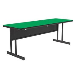 Correll CS2472-39-09-09 Rectangular Desk Height Work Station, 72"W x 24"D - Green/Black T-Mold