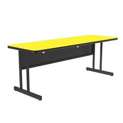 Correll CS3060-38-09-09 Rectangular Desk Height Work Station, 60"W x 30"D - Yellow/Black T-Mold