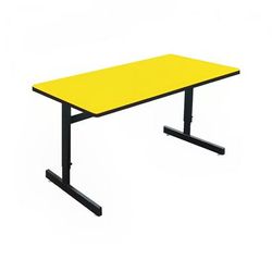 Correll CSA3048-38 Desk Height Work Station, 1 1/4" Top, Adjust to 29", 48" x 30", Yellow/Black