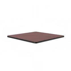 Correll CT30S-20-09 30" Square Cafe Breakroom Table Top, 1 1/4" High Pressure, Mahogany, Red, 1.25 in