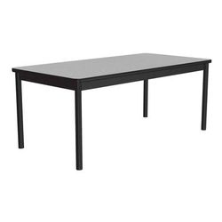 Correll LR3672-15-09-09 Economical Library Table Wear Resistant Surface T Mold Edge 36x72" Gray Granite