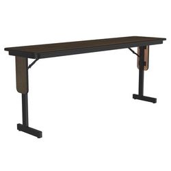 Correll SP1872PX-01 18 x 72" Panel Leg Seminar and Training Table, 29" H, Walnut/Black