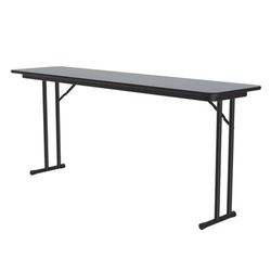 Correll ST1896PX-15 Off Set Leg Seminar Table w/ 3/4" High Pressure Top, 18 x 96", Gray Granite