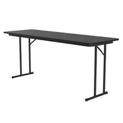 Correll ST2472P X 07 Off Set Leg Seminar Table w/ 3/4" High Pressure Top, 24 x 72", Black Granite