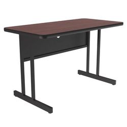 Correll WS2460-20-09-09 Rectangular Desk Height Work Station, 60"W x 24"D - Mahogany/Black T-Mold, Red
