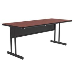 Correll WS3060-21-09-09 Rectangular Desk Height Work Station, 60"W x 30"D - Cherry/Black T-Mold, Red