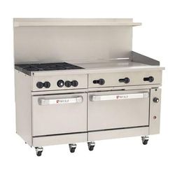 Wolf C60SC-4B36G NG 60" 4 Burner Commercial Gas Range w/ Griddle & Standard/Convection Oven, Natural Gas, Stainless Steel, Gas Type: NG
