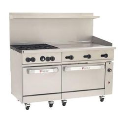 Wolf C60SC-4B36G NG 60" 4 Burner Commercial Gas Range w/ Griddle & Standard/Convection Oven, Natural Gas, Stainless Steel, Gas Type: NG