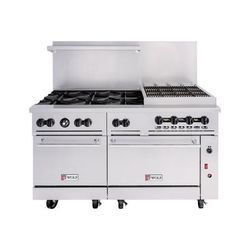 Wolf C60SS-6B24CB LP 60" 6 Burner Commercial Gas Range w/ Charbroiler & 2 Standard Ovens, Liquid Propane, Stainless Steel, Gas Type: LP