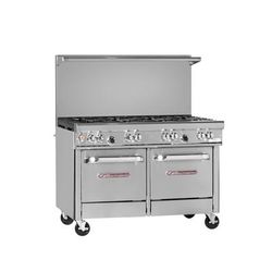 Southbend 4483EE-7R NG 48" 6 Burner Commercial Gas Range w/ 2 Space Saver Ovens, Natural Gas, Stainless Steel, Gas Type: NG