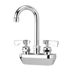 Krowne 14-400L Splash Mount Faucet - 3 1/2" Gooseneck Spout, 4" Centers, Chrome