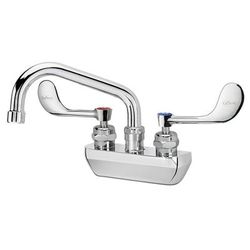 Krowne 14-406L-W-F1 Wall Mount Faucet w/ 6" Swing Spout & VR Wrist Action Handles - 4" Centers, 0.5 GPM