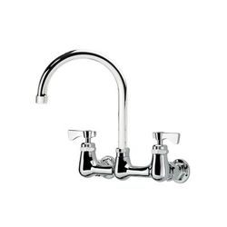 Krowne 14-801L-L-G3 Wall Mount Faucet w/ 6" Gooseneck Spout & Lever Handles - 8" Centers, 1.0 GPM