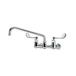 Krowne 14-812L-W-E2 Wall Mount Faucet w/ 12" Swing Spout & VR Wrist Action Handles - 8" Centers, 0.5 GPM